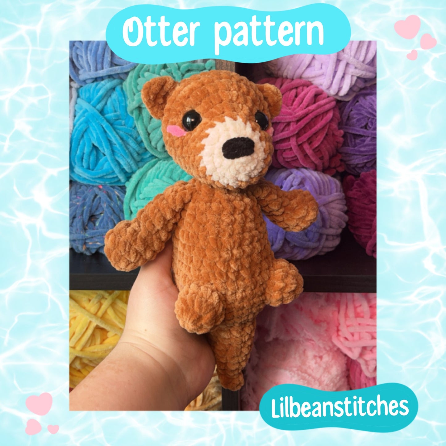 Otter pattern, crochet pattern, otter crochet pattern, small otter crochet, baby otter crochet, crochet tutorial, crochet animal