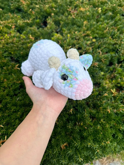 Stackimals cow crochet pattern, crochet cow pattern, crochet pattern cow, laying cow crochet tutorial, stacking crochet market prep pattern