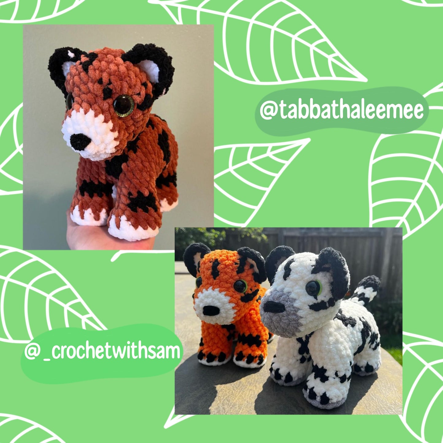 Cute tiger pattern, crochet pattern, tiger crochet pattern, small tiger crochet, baby crochet tiger, crochet tutorial, crochet safari animal